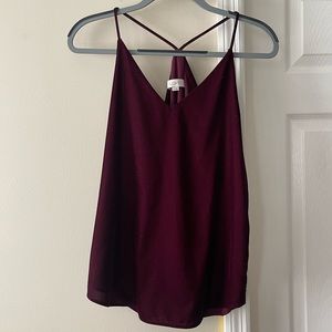 Loft maroon velvet tank top blouse